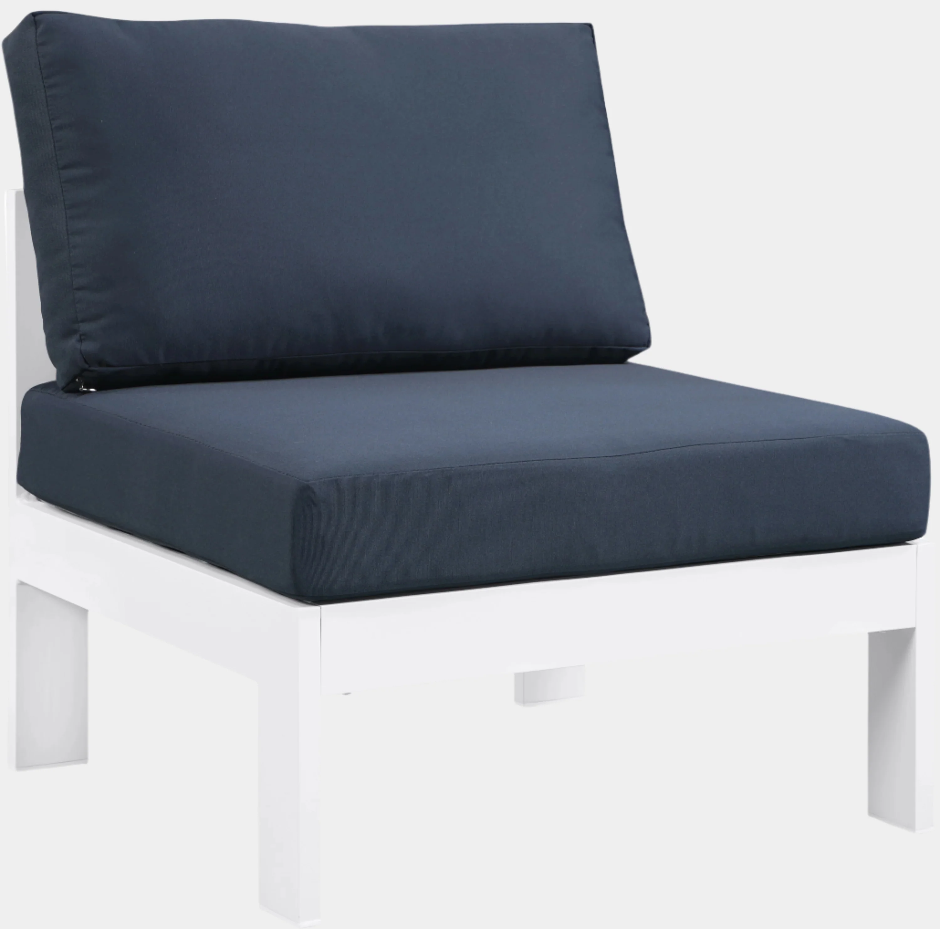 Nizuc Water Resistant Fabric Upholstered Outdoor Patio Modular Armless Chair - Image 17