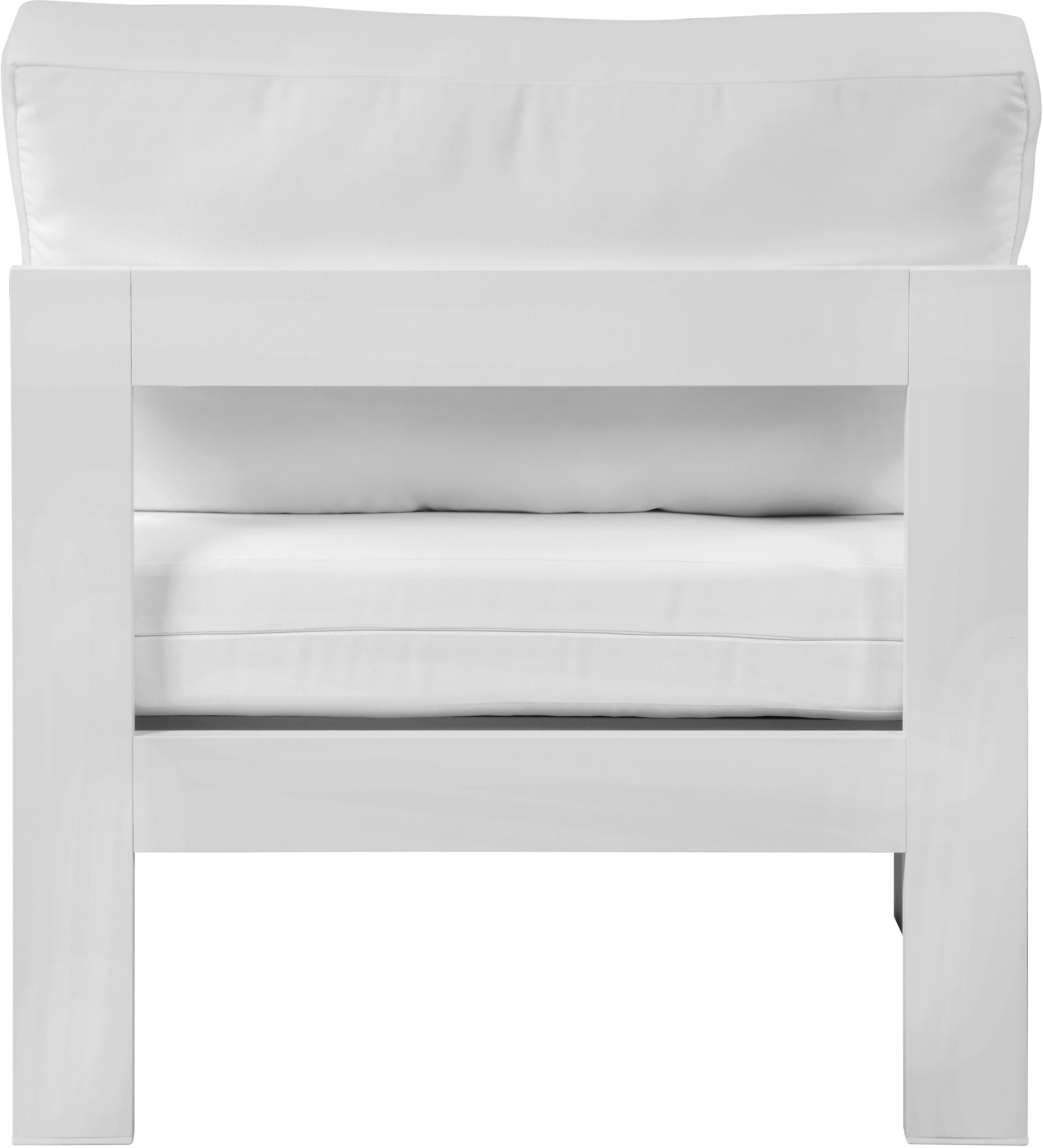 Nizuc Water Resistant Fabric Upholstered Outdoor Patio Modular Armless Chair - Image 3