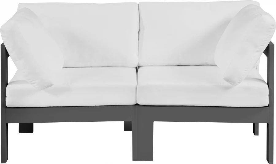 Nizuc Water Resistant Fabric Upholstered Outdoor Patio 2pc. Modular Loveseat - Image 13
