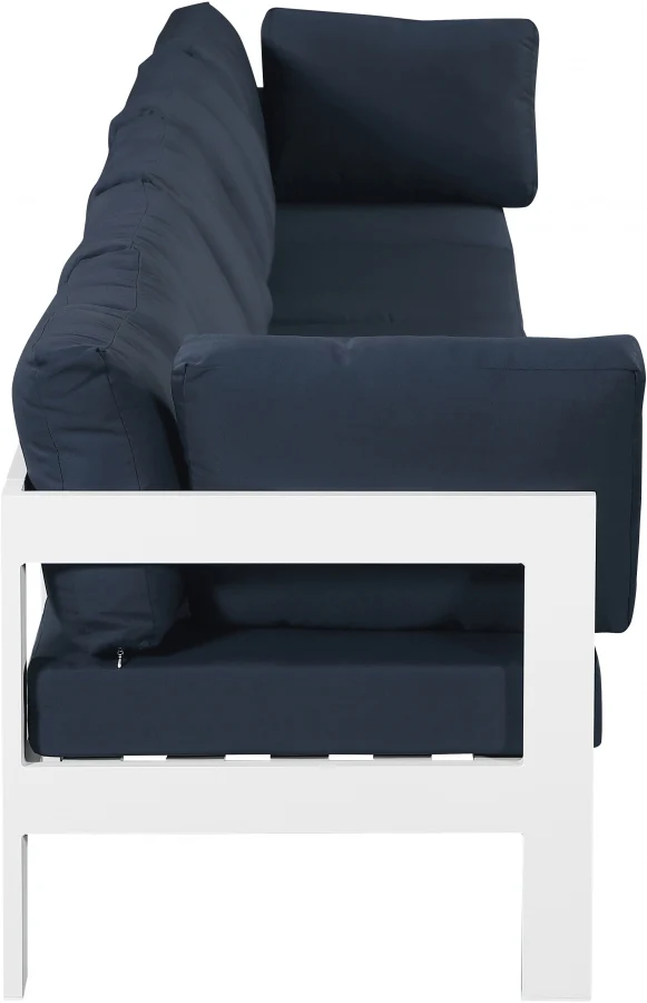 Nizuc Water Resistant Fabric Upholstered Outdoor Patio 5pc. Modular Sofa - Image 22