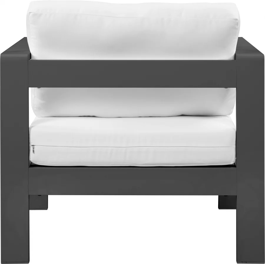 Nizuc Water Resistant Fabric Upholstered Outdoor Patio Arm Chair - Image 12