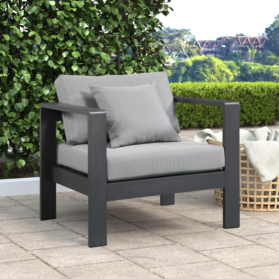 Nizuc Water Resistant Fabric Upholstered Outdoor Patio Arm Chair - Image 2