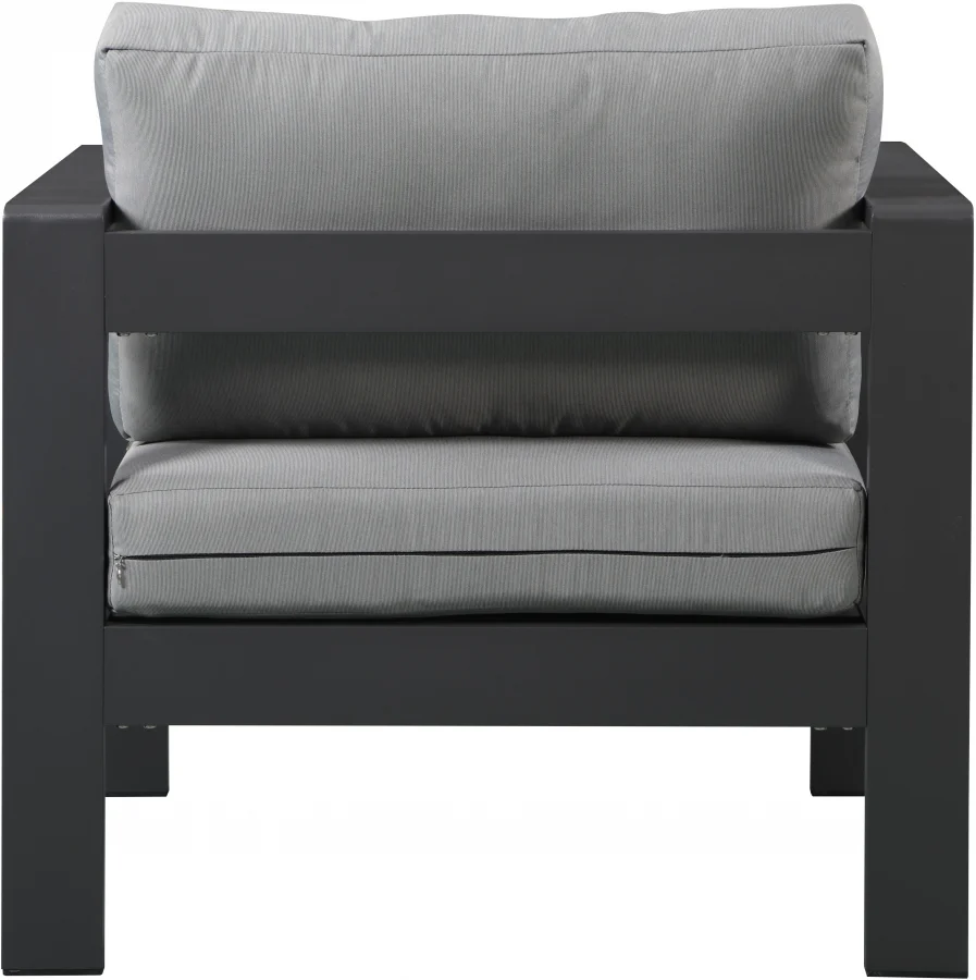 Nizuc Water Resistant Fabric Upholstered Outdoor Patio Arm Chair - Image 3
