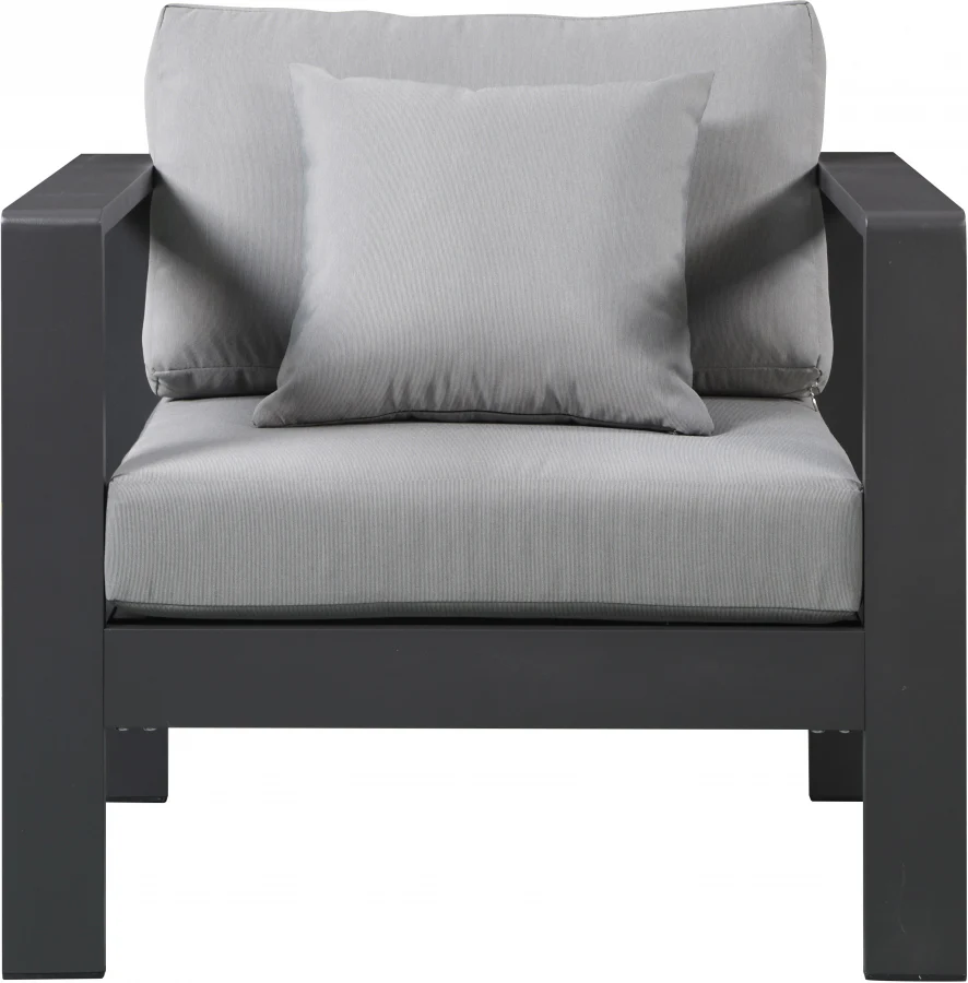 Nizuc Water Resistant Fabric Upholstered Outdoor Patio Arm Chair - Image 5
