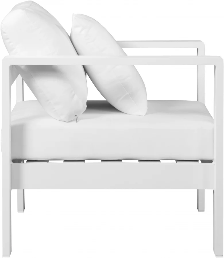 Nizuc Water Resistant Fabric Upholstered Outdoor Patio Arm Chair - Image 12