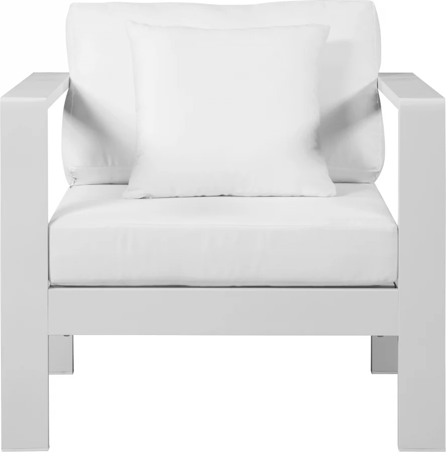 Nizuc Water Resistant Fabric Upholstered Outdoor Patio Arm Chair - Image 13