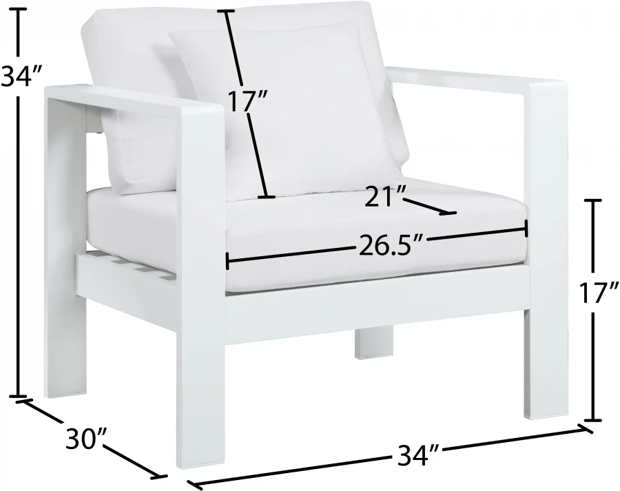 Nizuc Water Resistant Fabric Upholstered Outdoor Patio Arm Chair - Image 16