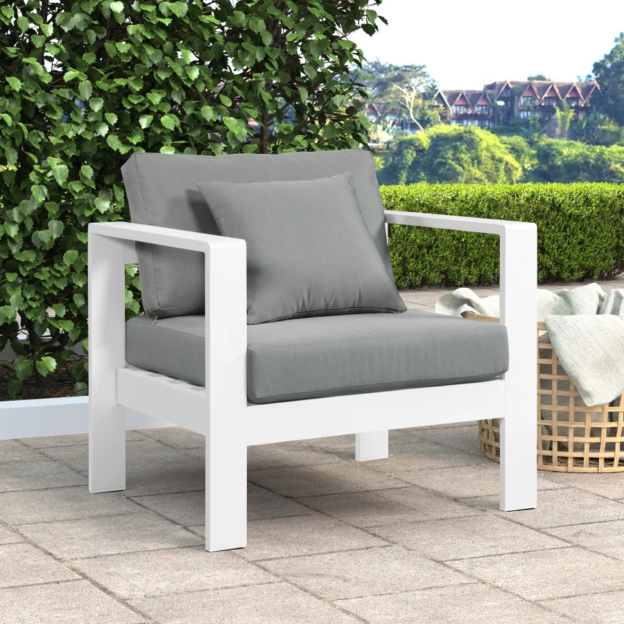 Nizuc Water Resistant Fabric Upholstered Outdoor Patio Arm Chair - Image 2