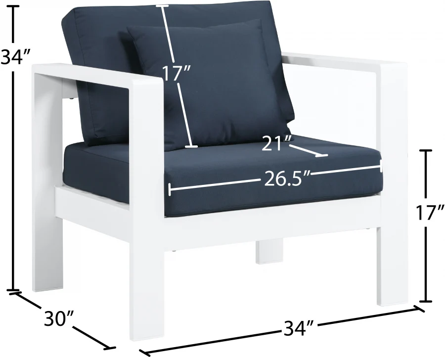 Nizuc Water Resistant Fabric Upholstered Outdoor Patio Arm Chair - Image 25