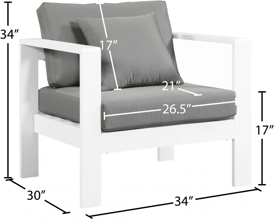 Nizuc Water Resistant Fabric Upholstered Outdoor Patio Arm Chair - Image 7