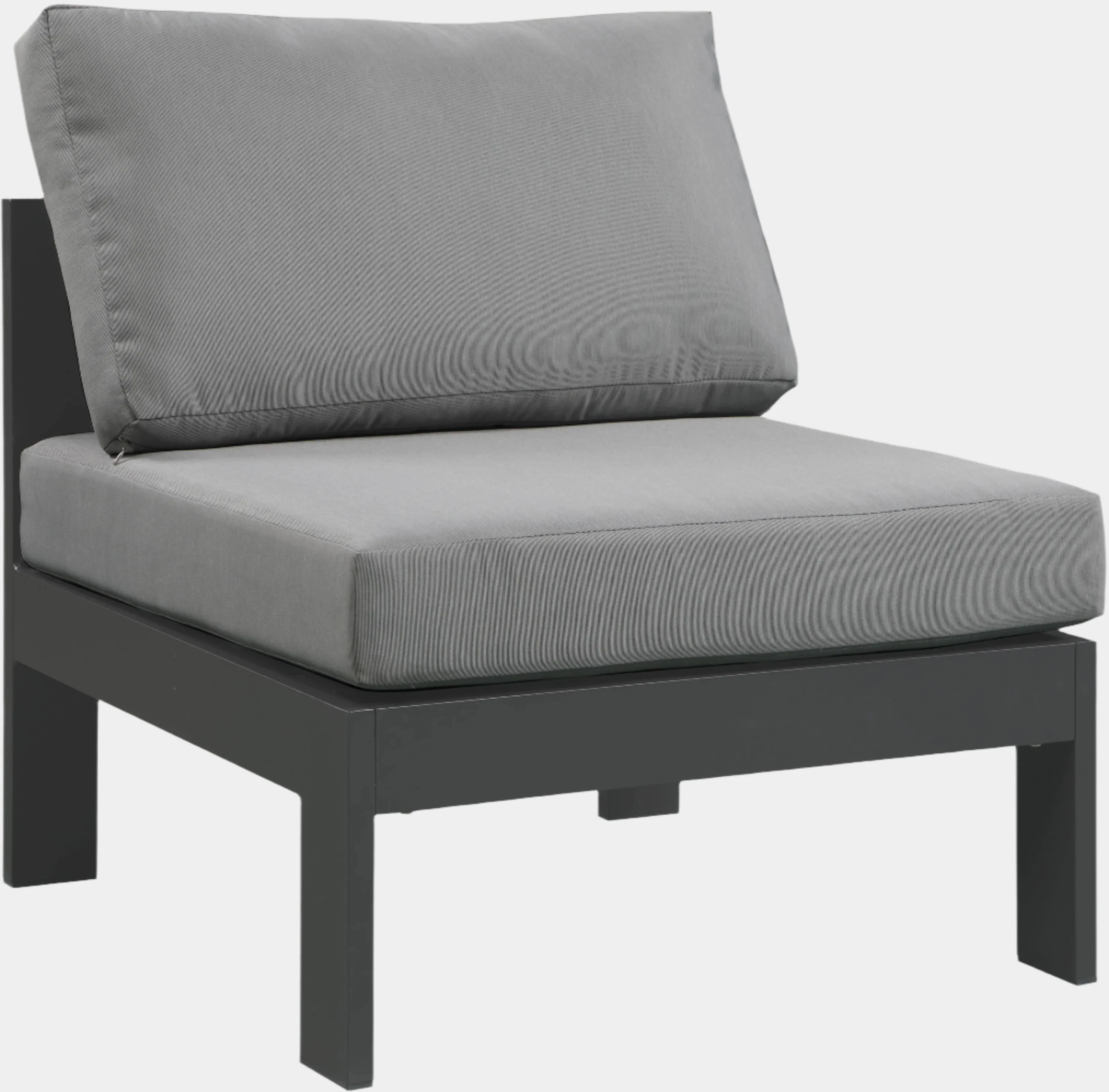 Nizuc Water Resistant Fabric Upholstered Outdoor Patio Modular Armless Chair