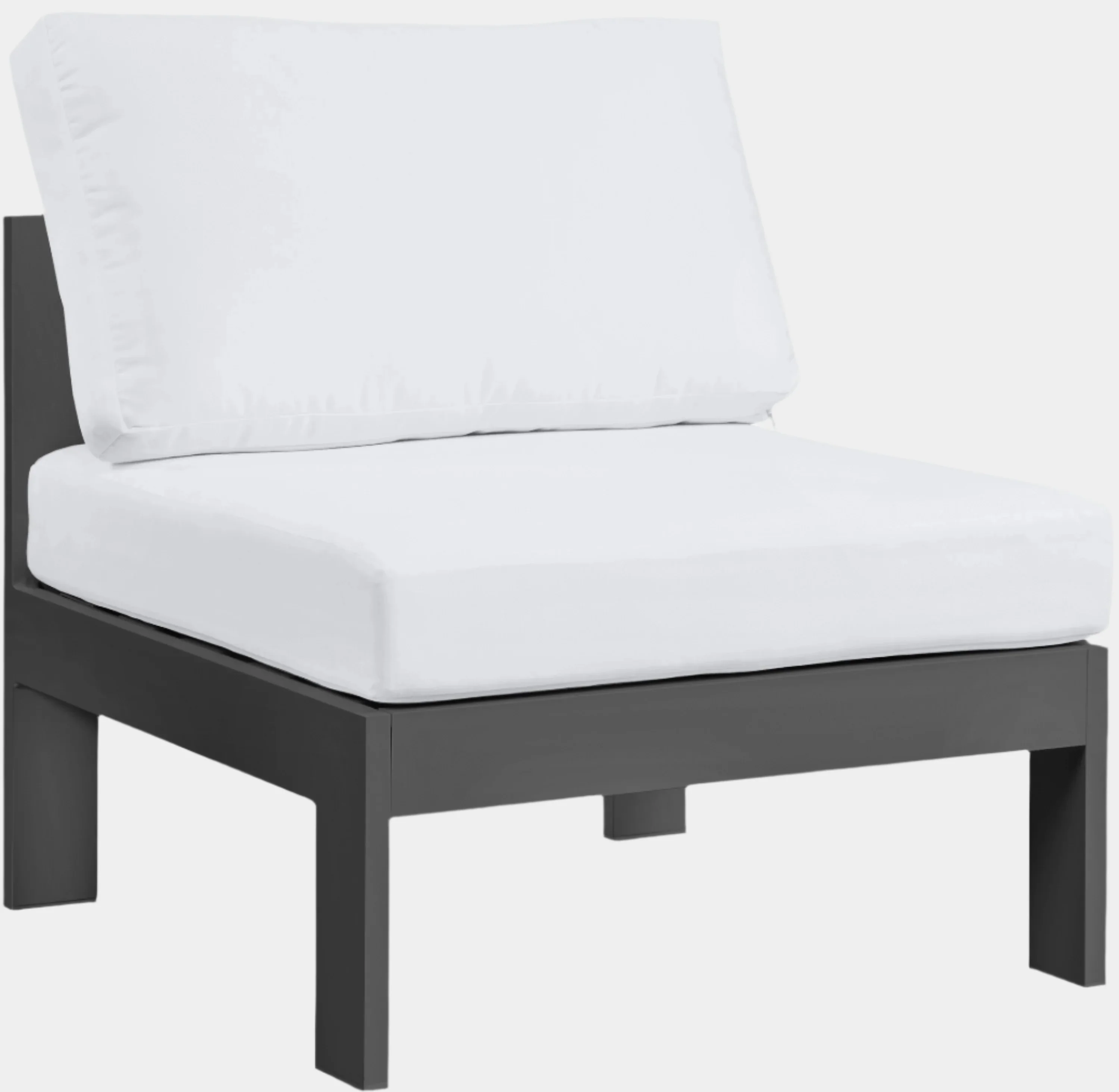 Nizuc Water Resistant Fabric Upholstered Outdoor Patio Modular Armless Chair - Image 10