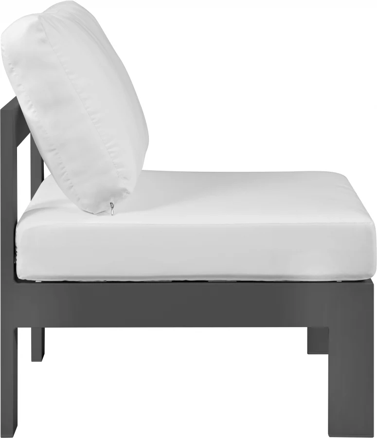 Nizuc Water Resistant Fabric Upholstered Outdoor Patio Modular Armless Chair - Image 13
