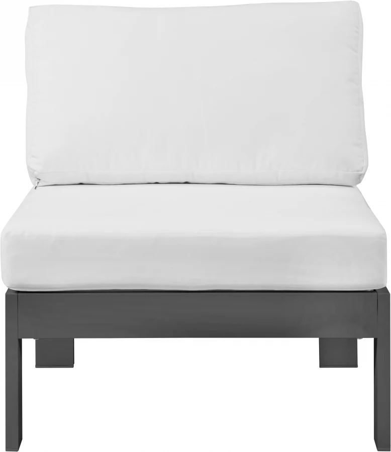 Nizuc Water Resistant Fabric Upholstered Outdoor Patio Modular Armless Chair - Image 14