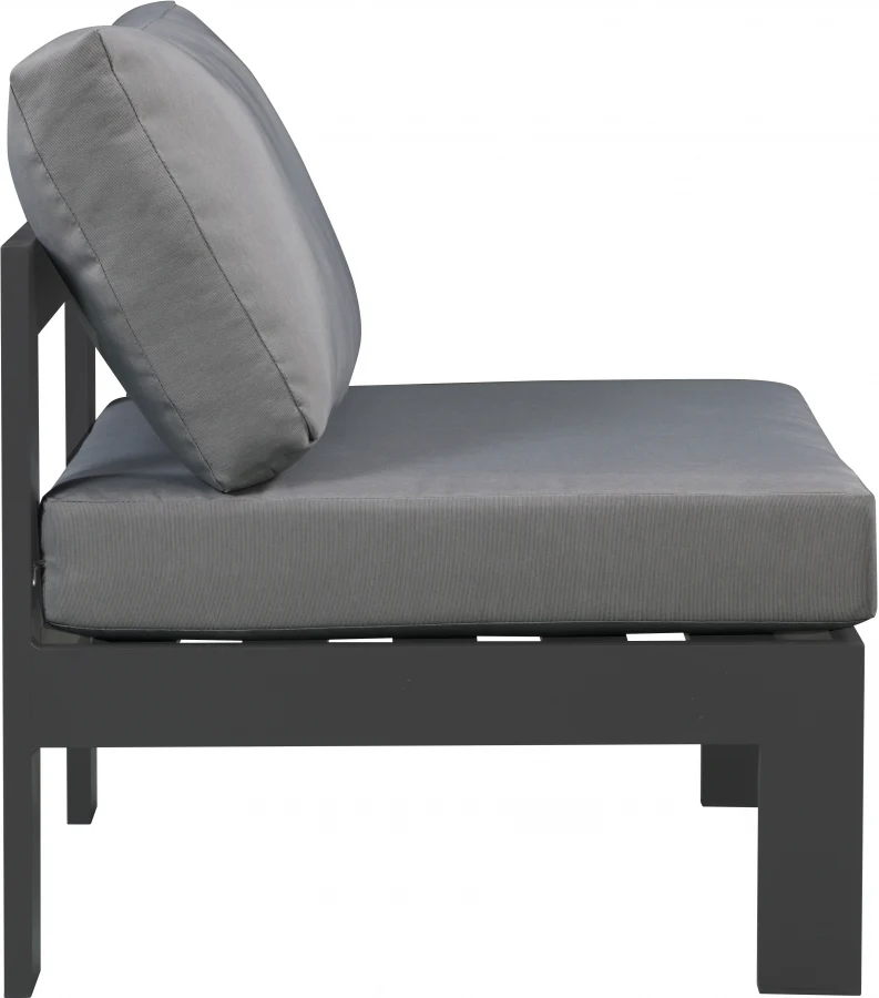 Nizuc Water Resistant Fabric Upholstered Outdoor Patio Modular Armless Chair - Image 4