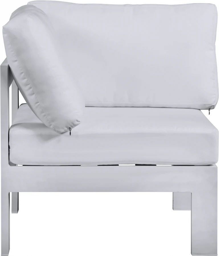 Nizuc Water Resistant Fabric Upholstered Outdoor Patio Modular Corner Chair - Image 12