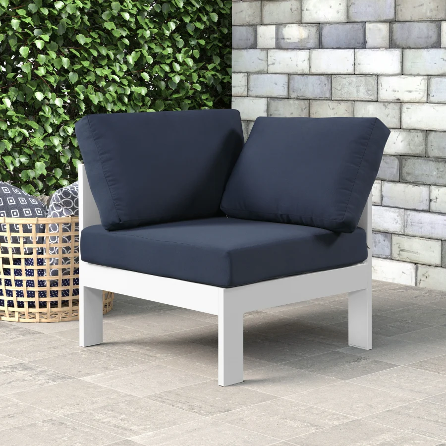 Nizuc Water Resistant Fabric Upholstered Outdoor Patio Modular Corner Chair - Image 18