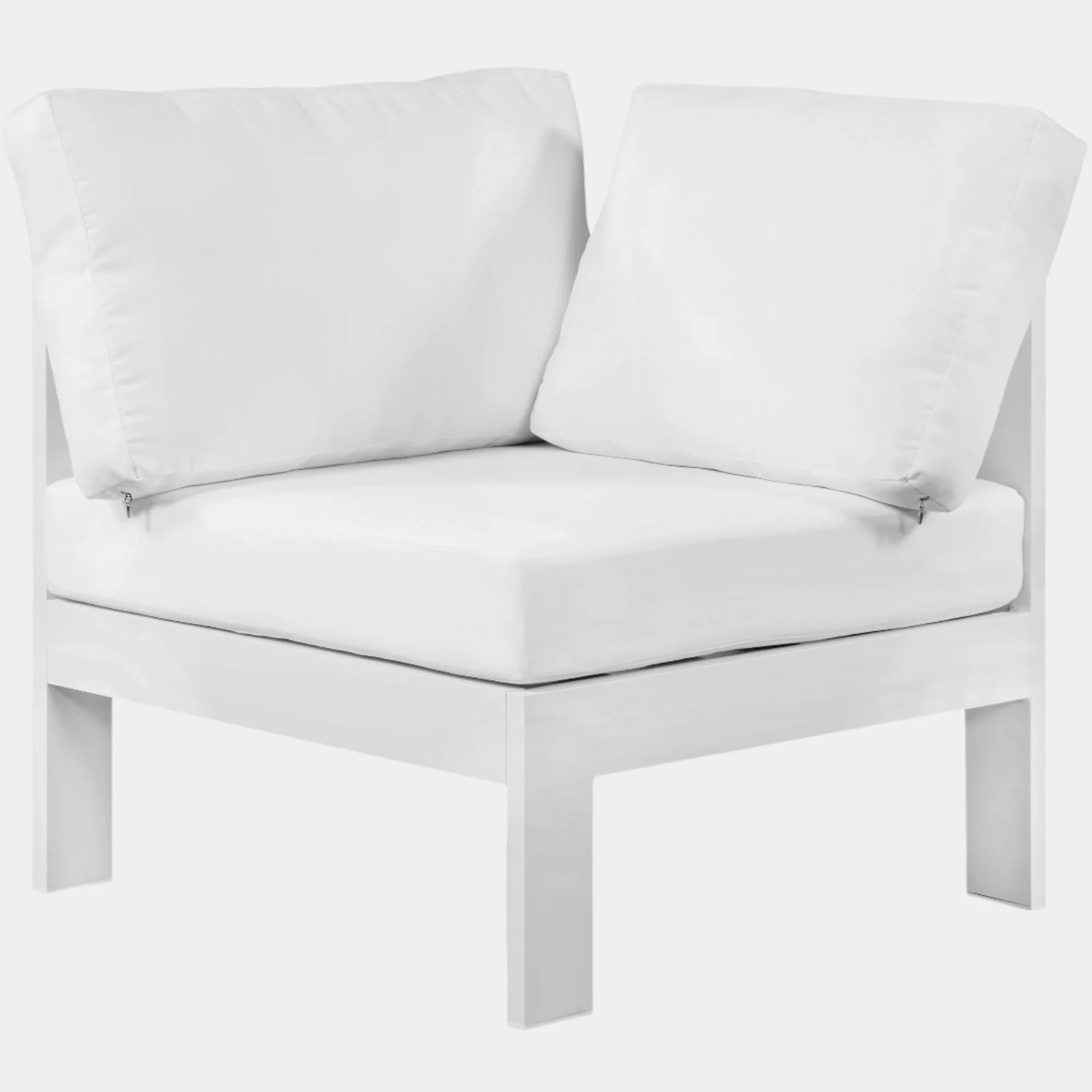 Nizuc Water Resistant Fabric Upholstered Outdoor Patio Modular Corner Chair - Image 9