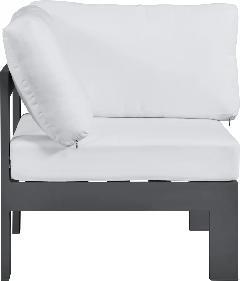 Nizuc Water Resistant Fabric Upholstered Outdoor Patio Modular Corner Chair - Image 12
