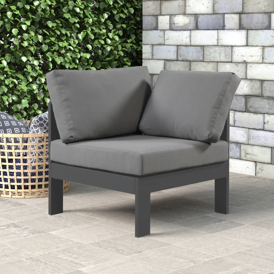 Nizuc Water Resistant Fabric Upholstered Outdoor Patio Modular Corner Chair - Image 2