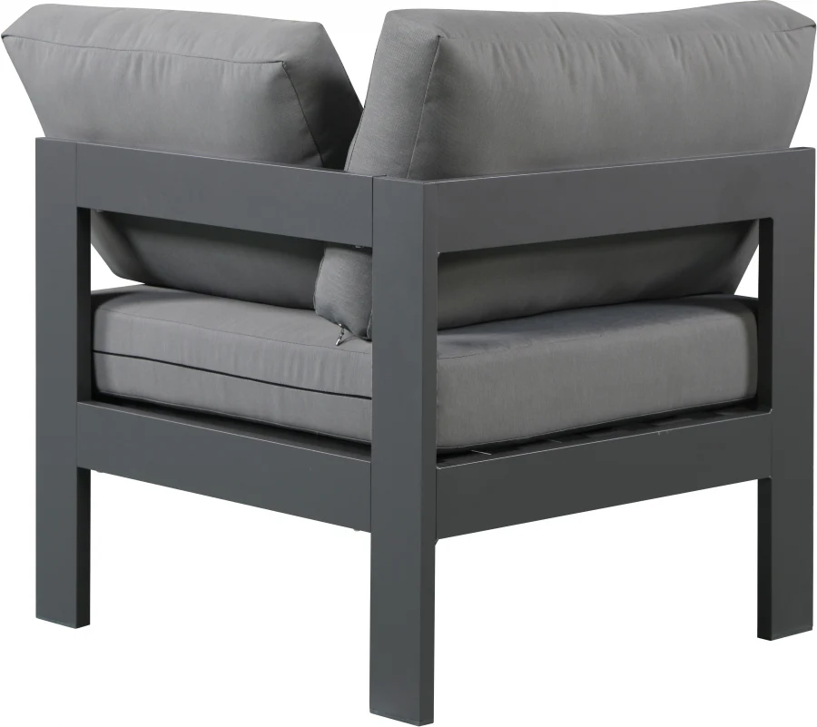 Nizuc Water Resistant Fabric Upholstered Outdoor Patio Modular Corner Chair - Image 3