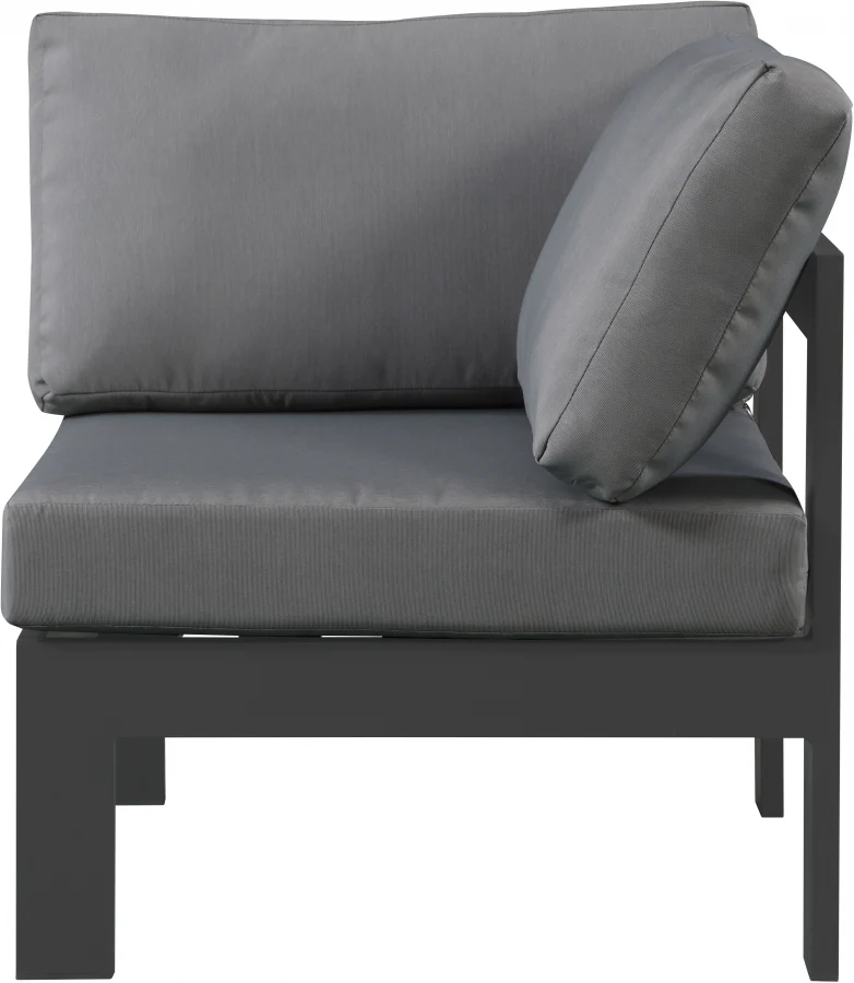 Nizuc Water Resistant Fabric Upholstered Outdoor Patio Modular Corner Chair - Image 4