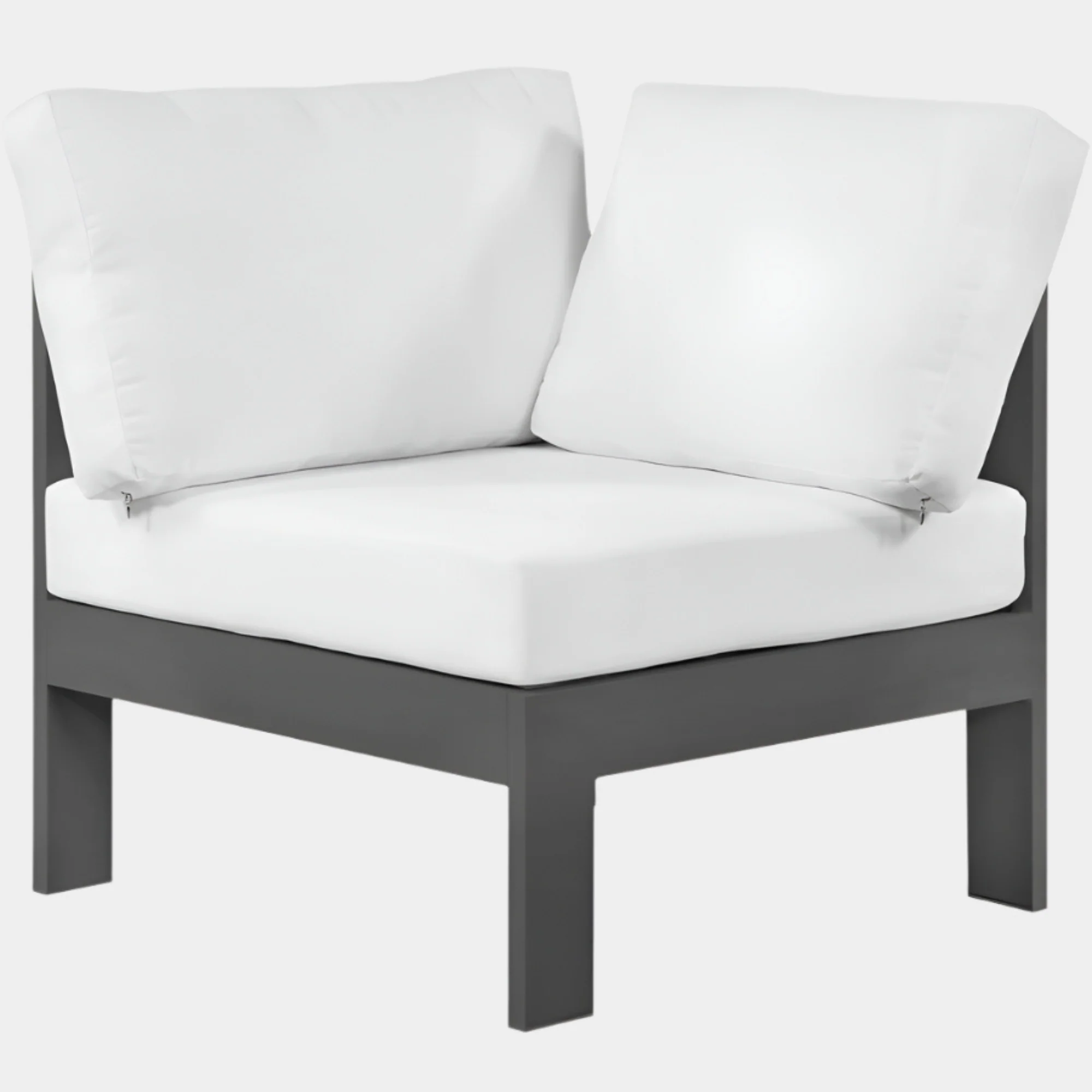 Nizuc Water Resistant Fabric Upholstered Outdoor Patio Modular Corner Chair - Image 9