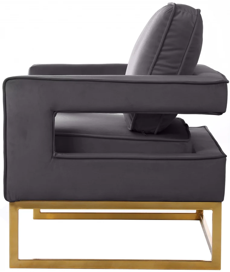 Noah Velvet Upholstered Accent Chair - Image 12