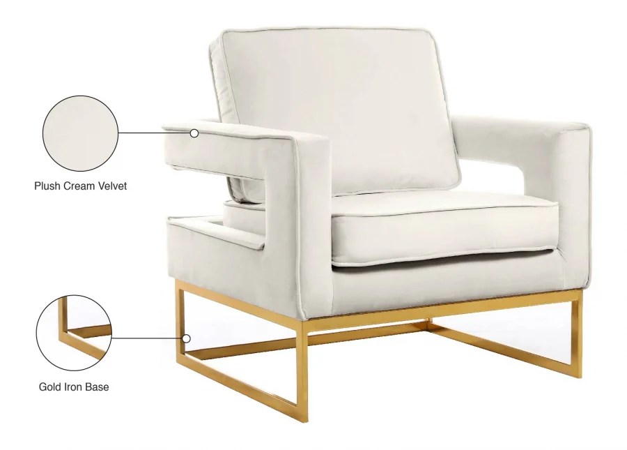Noah Velvet Upholstered Accent Chair - Image 24