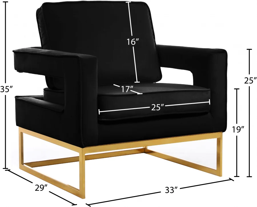 Noah Velvet Upholstered Accent Chair - Image 7