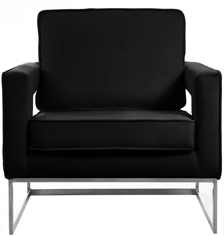 Noah Velvet Upholstered Accent Chair - Image 3