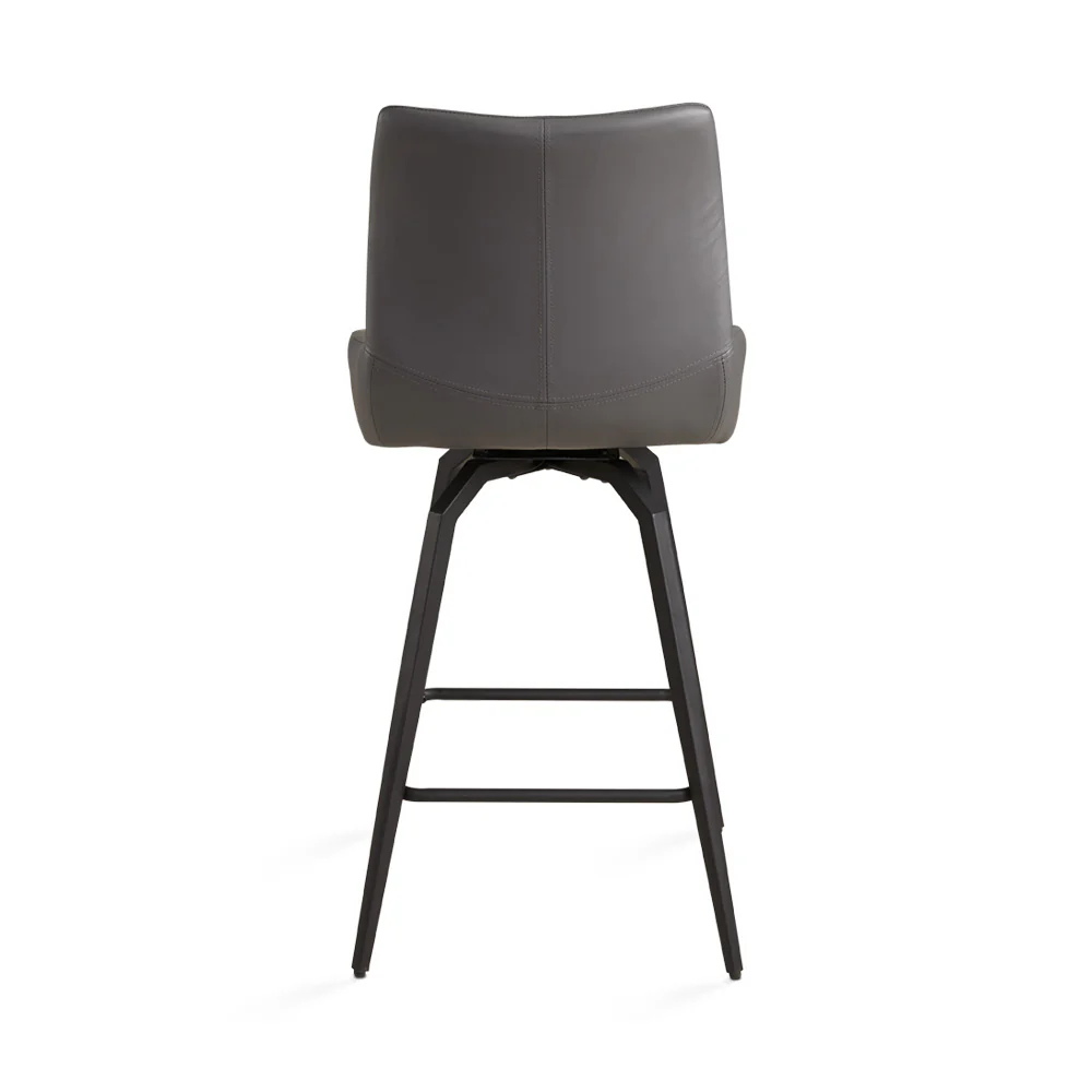 Nona Counter Chair: Grey Leatherette - Image 5