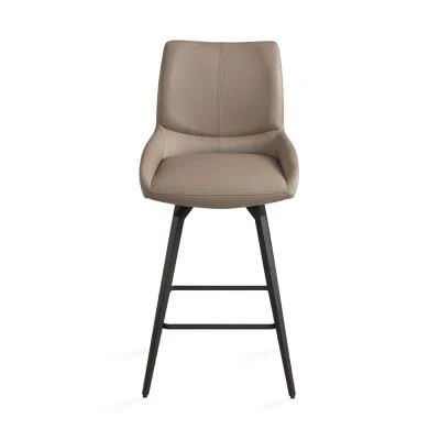 NONA Counter Chair Khaki fabric Black legs - Image 2