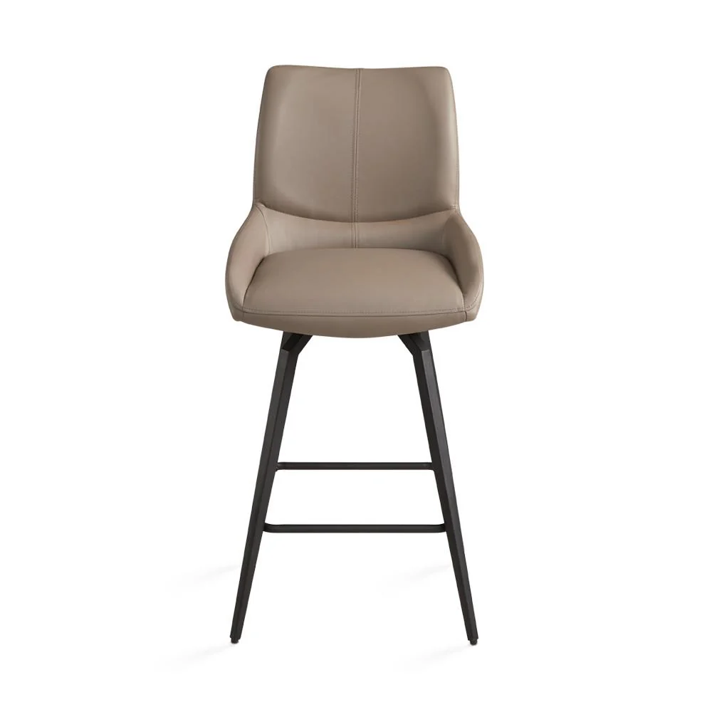 NONA Counter Chair Khaki fabric Black legs - Image 3