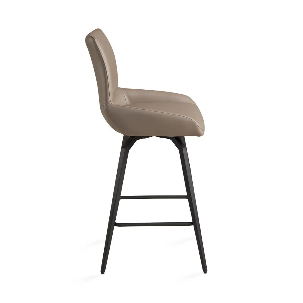 NONA Counter Chair Khaki fabric Black legs - Image 5
