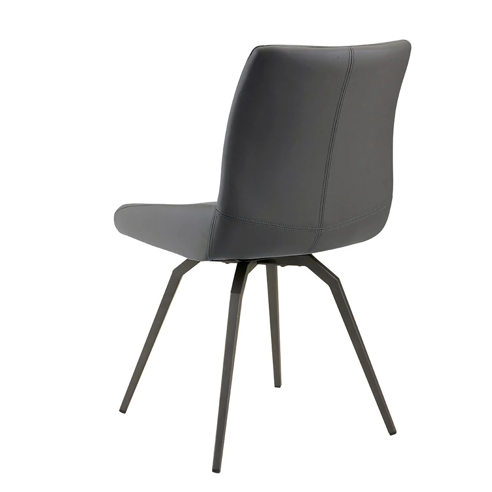 Nona Swivel Chair Grey Leatherette - Image 2