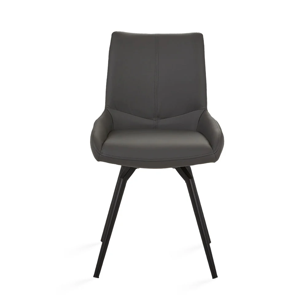 Nona Swivel Chair Grey Leatherette - Image 3