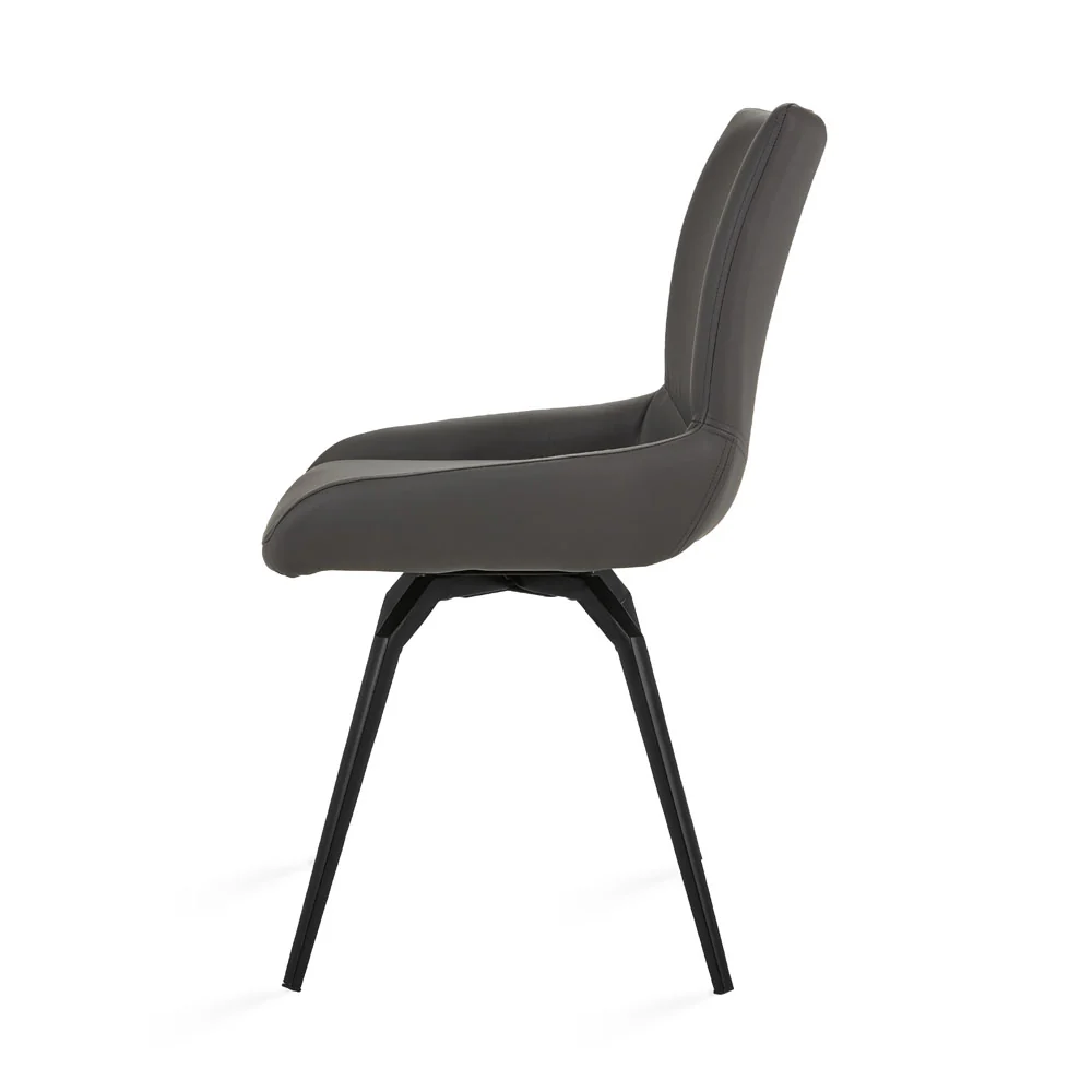 Nona Swivel Chair Grey Leatherette - Image 4