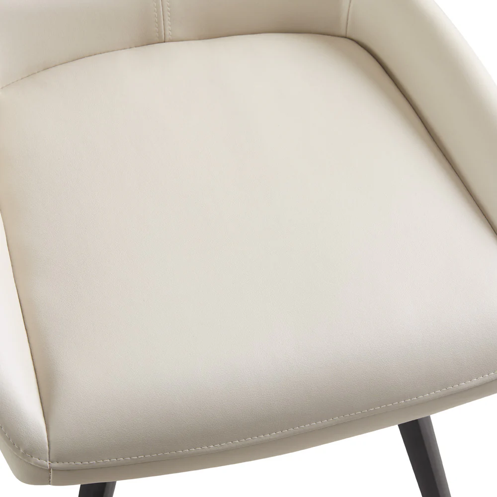 Nona Swivel Chair Taupe Leatherette - Image 10