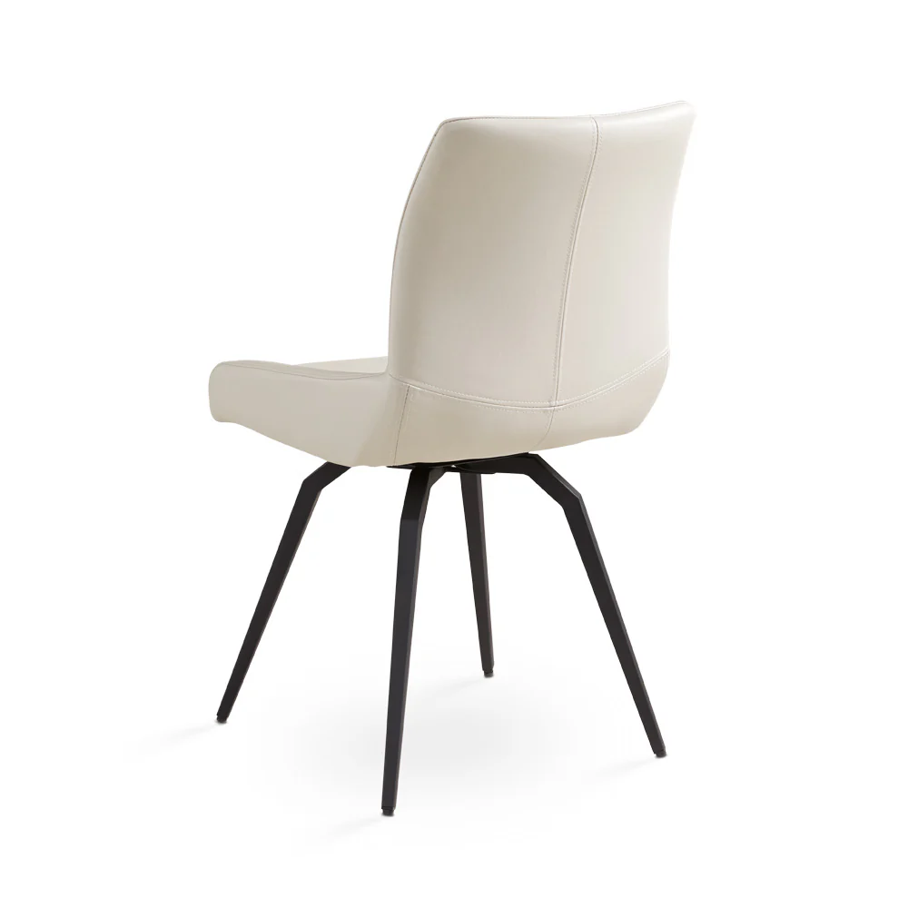 Nona Swivel Chair Taupe Leatherette - Image 4