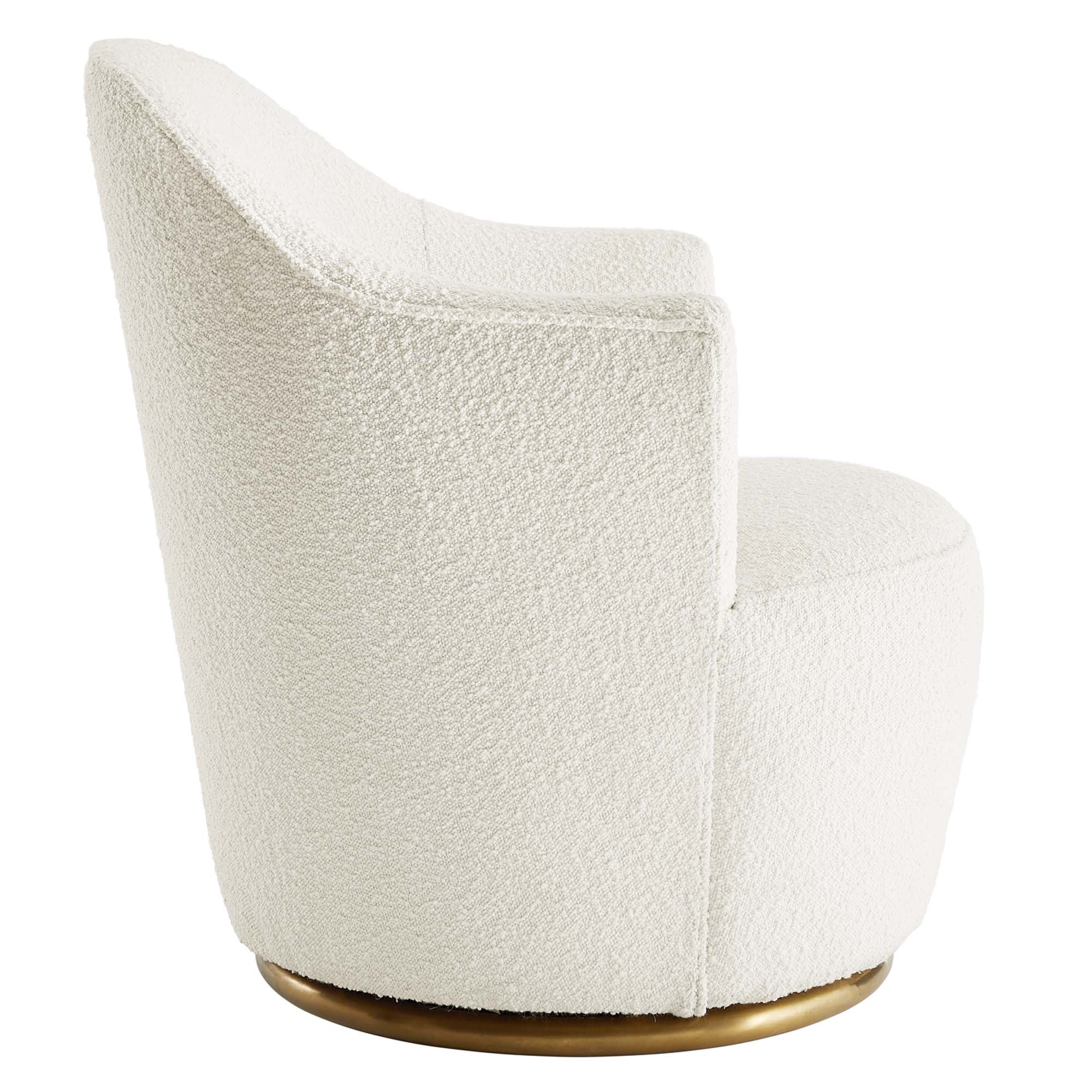 Nora Boucle Upholstered Swivel Chair - Image 3