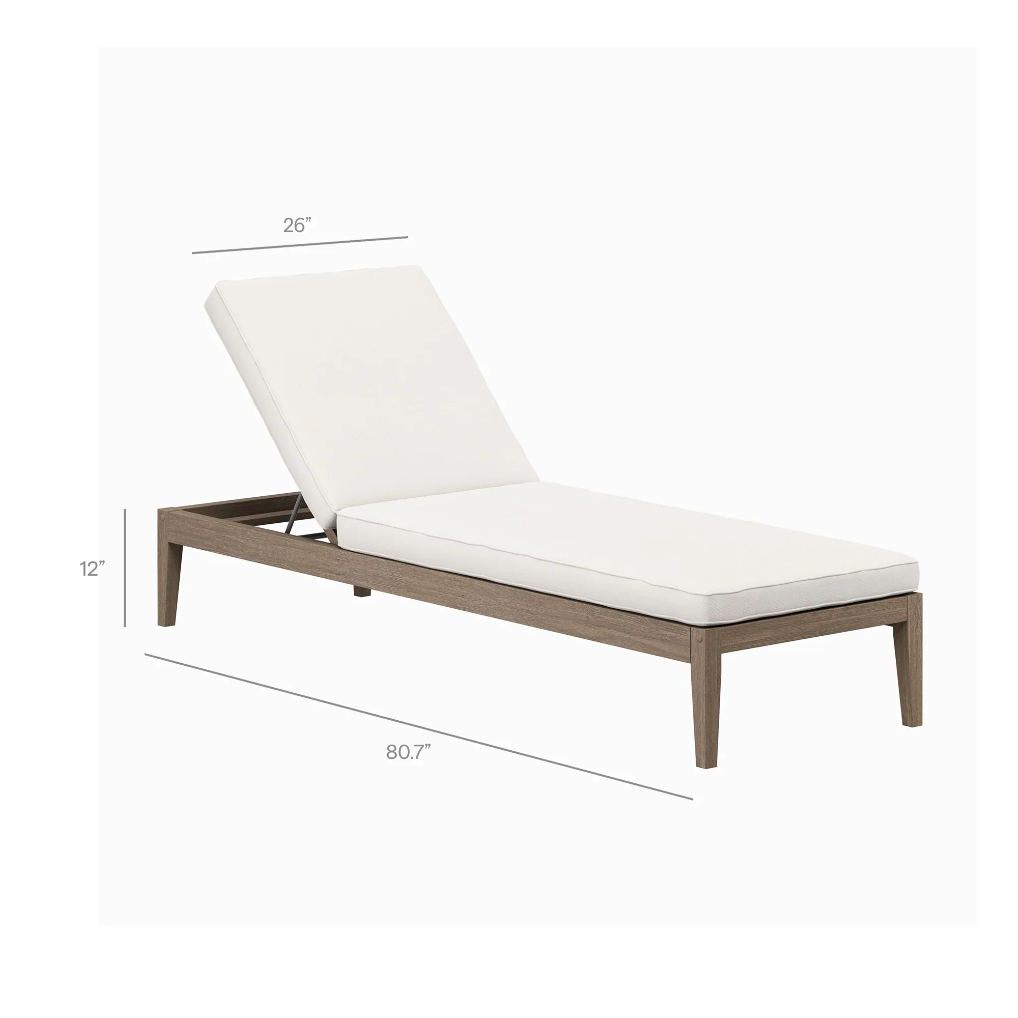 Northlake 3-Piece Outdoor Teak Wood Furniture Set with Chaise Lounges and Side Table - Image 6
