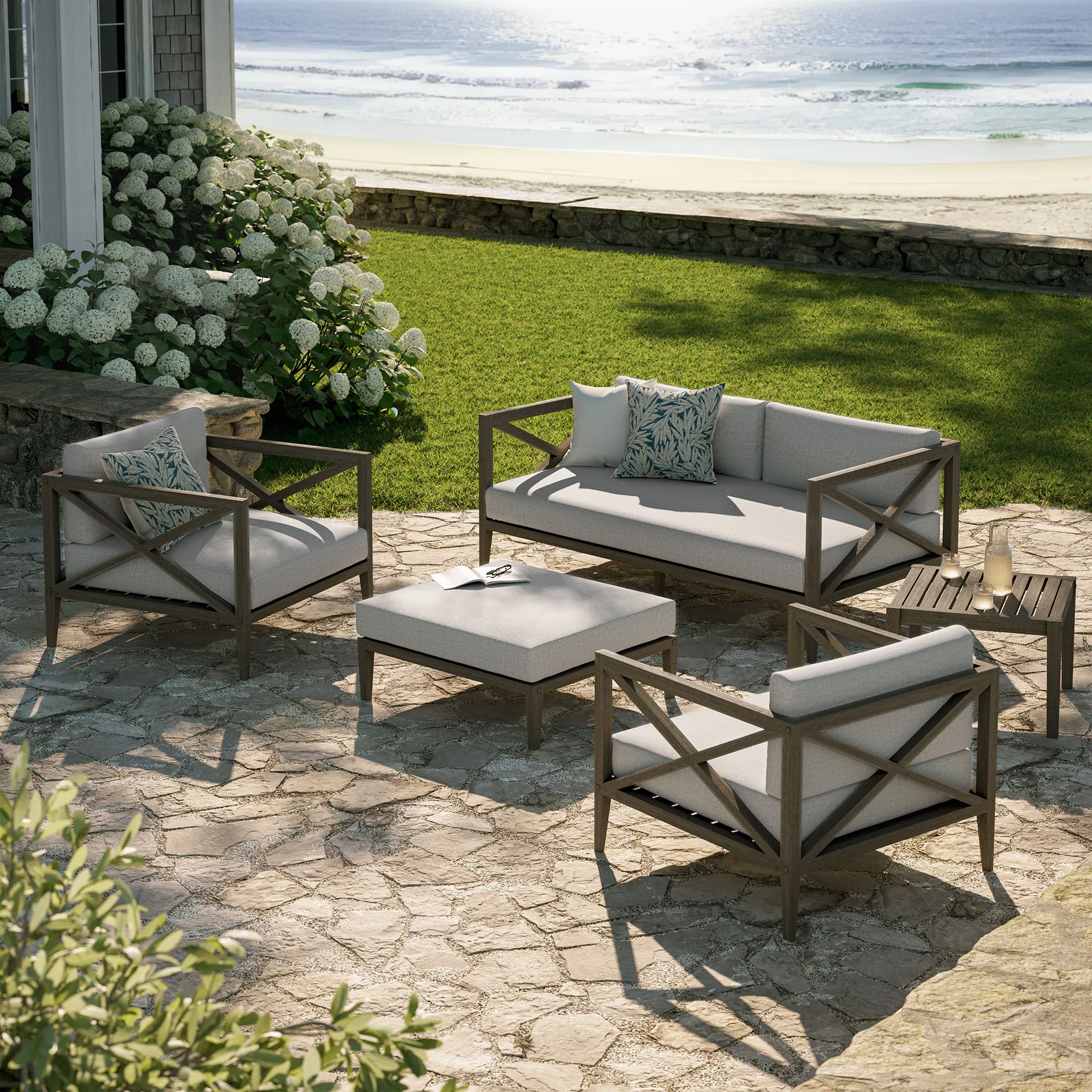 Northlake 5-Piece Outdoor Teak Wood Furniture Set - Image 11