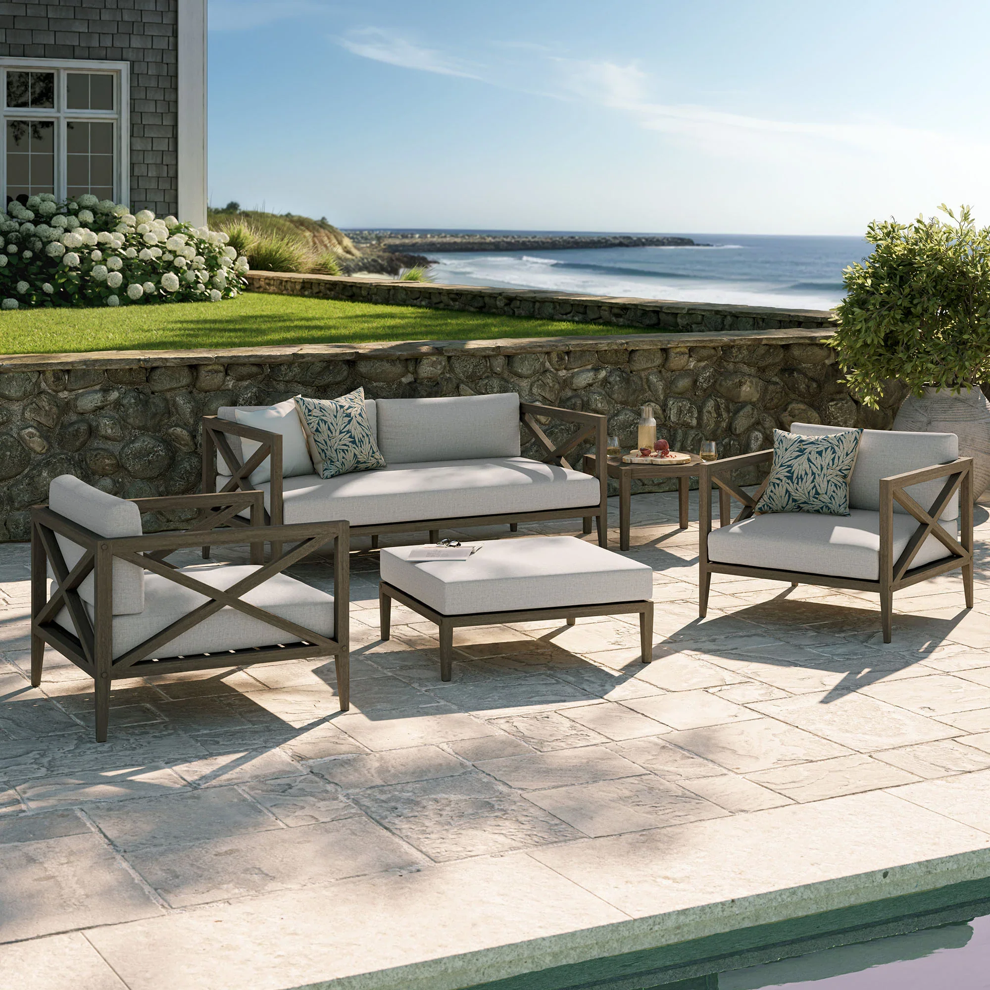 Northlake 5-Piece Outdoor Teak Wood Furniture Set - Image 12