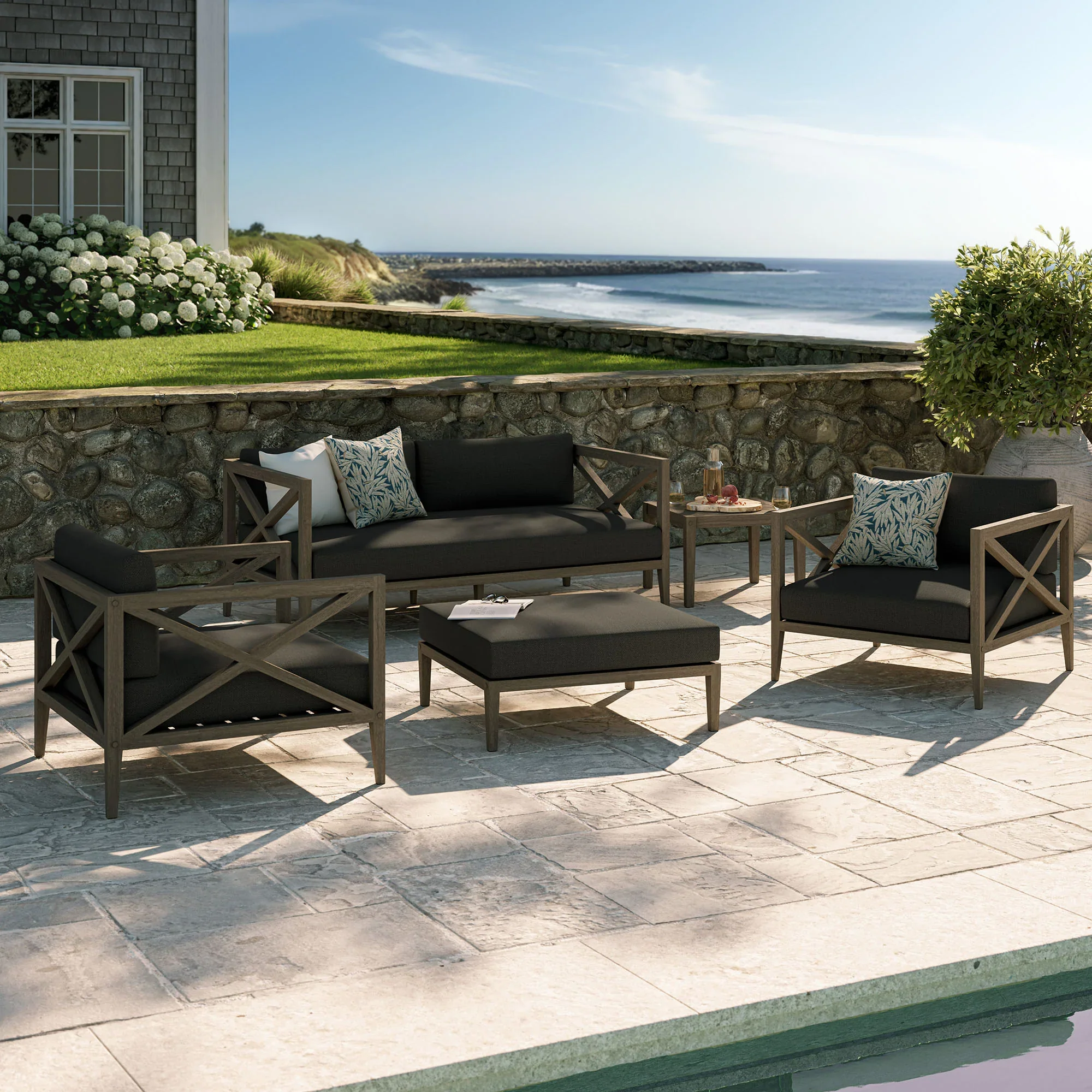 Northlake 5-Piece Outdoor Teak Wood Furniture Set - Image 25