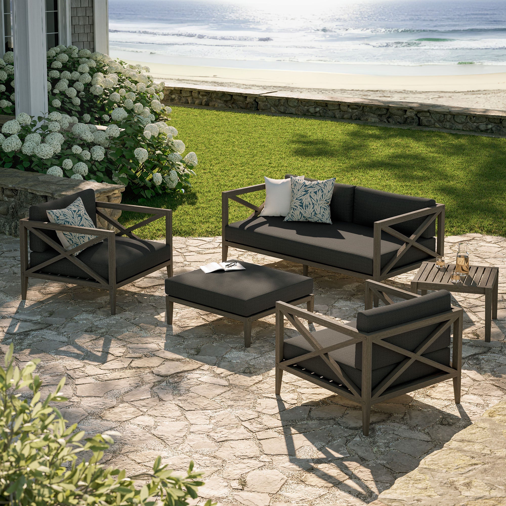Northlake 5-Piece Outdoor Teak Wood Furniture Set - Image 26