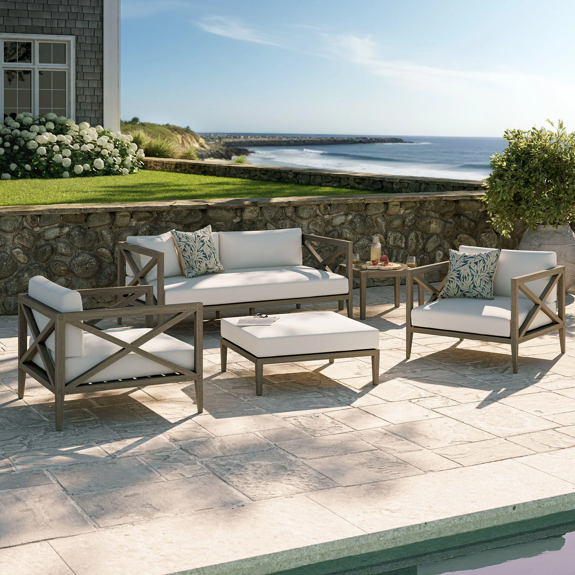 Northlake 5-Piece Outdoor Teak Wood Furniture Set - Image 3