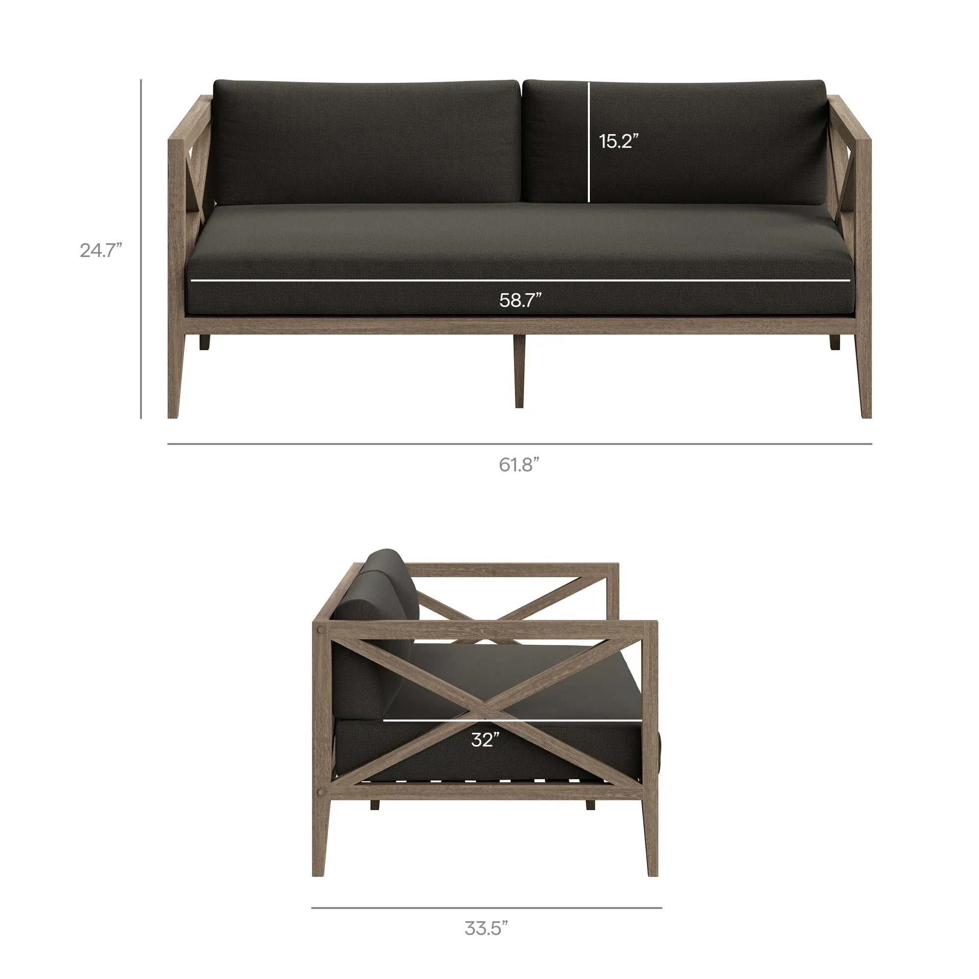 Northlake 5-Piece Outdoor Teak Wood Furniture Set - Image 36