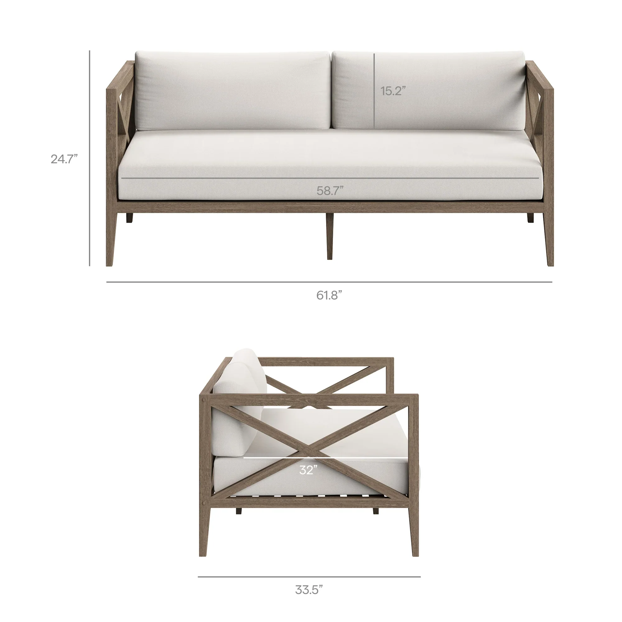 Northlake 5-Piece Outdoor Teak Wood Furniture Set - Image 6