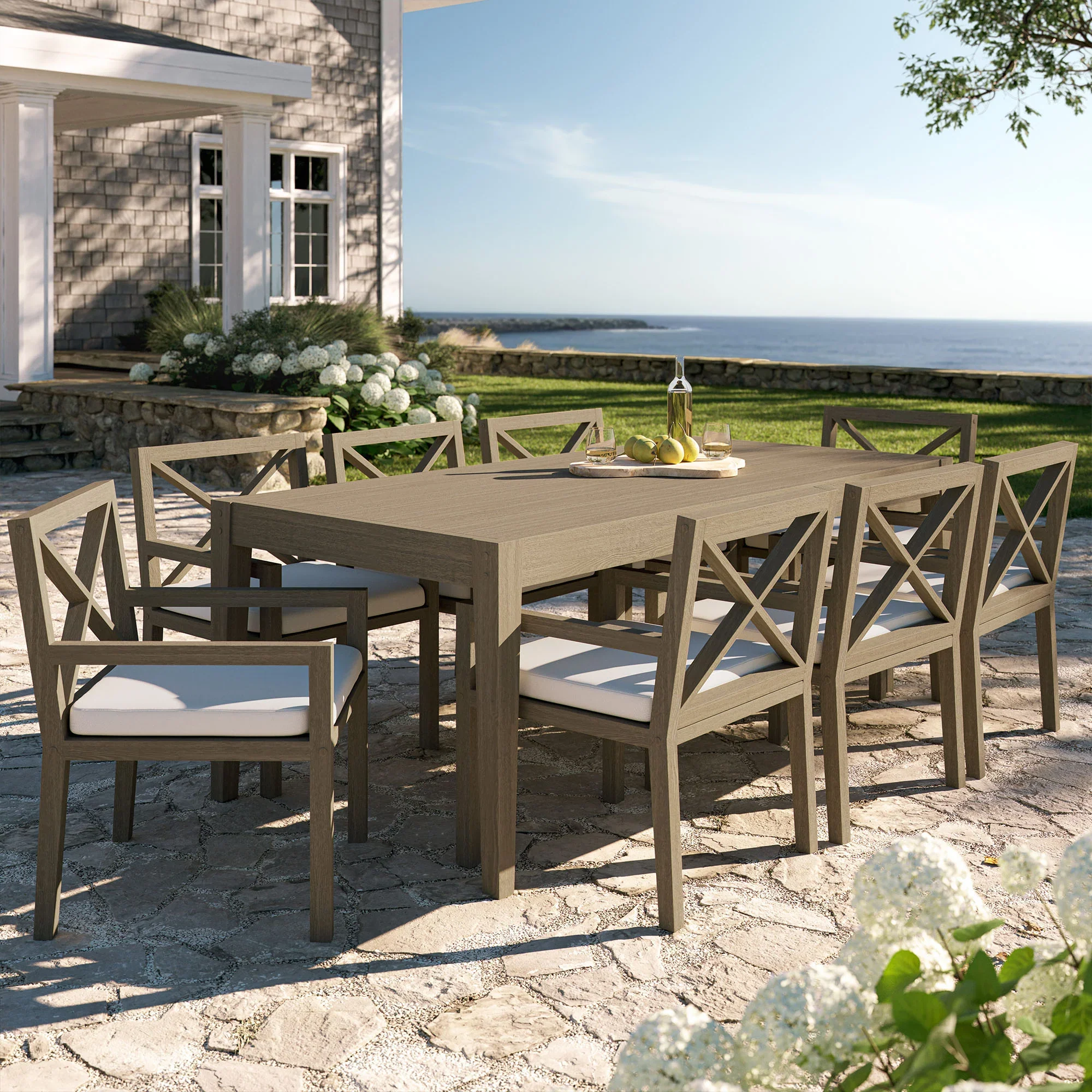 Northlake 9-Piece Outdoor Teak Wood Dining Set - Image 3